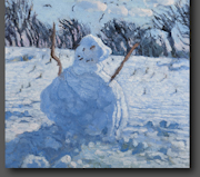 Cheerful Snowman 40x40cm
